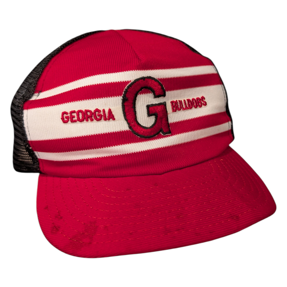 80's Striped Georgia Bulldogs Trucker Snapback Hat